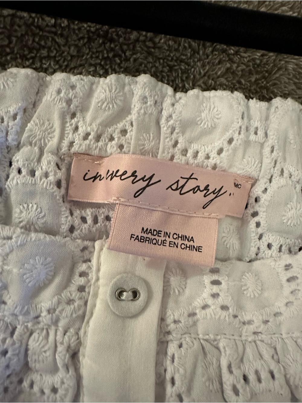 White Eyelet Off-Shoulder Ruffle Top - Picture 2 of 3